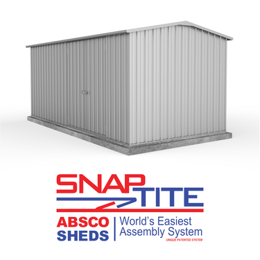 Absco 4.48mW x 3.00mD x 2.06mH Three Door Workshop Shed - Zincalume - Shed City